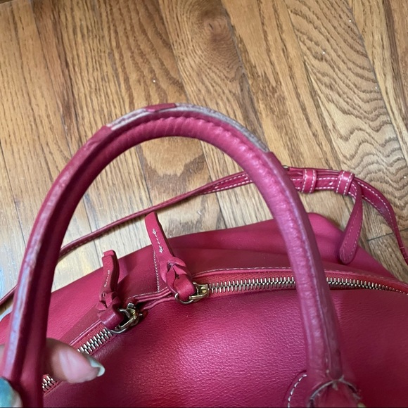 Dooney & Bourke Dillan double pocket satchel in dark pink - Picture 5 of 16